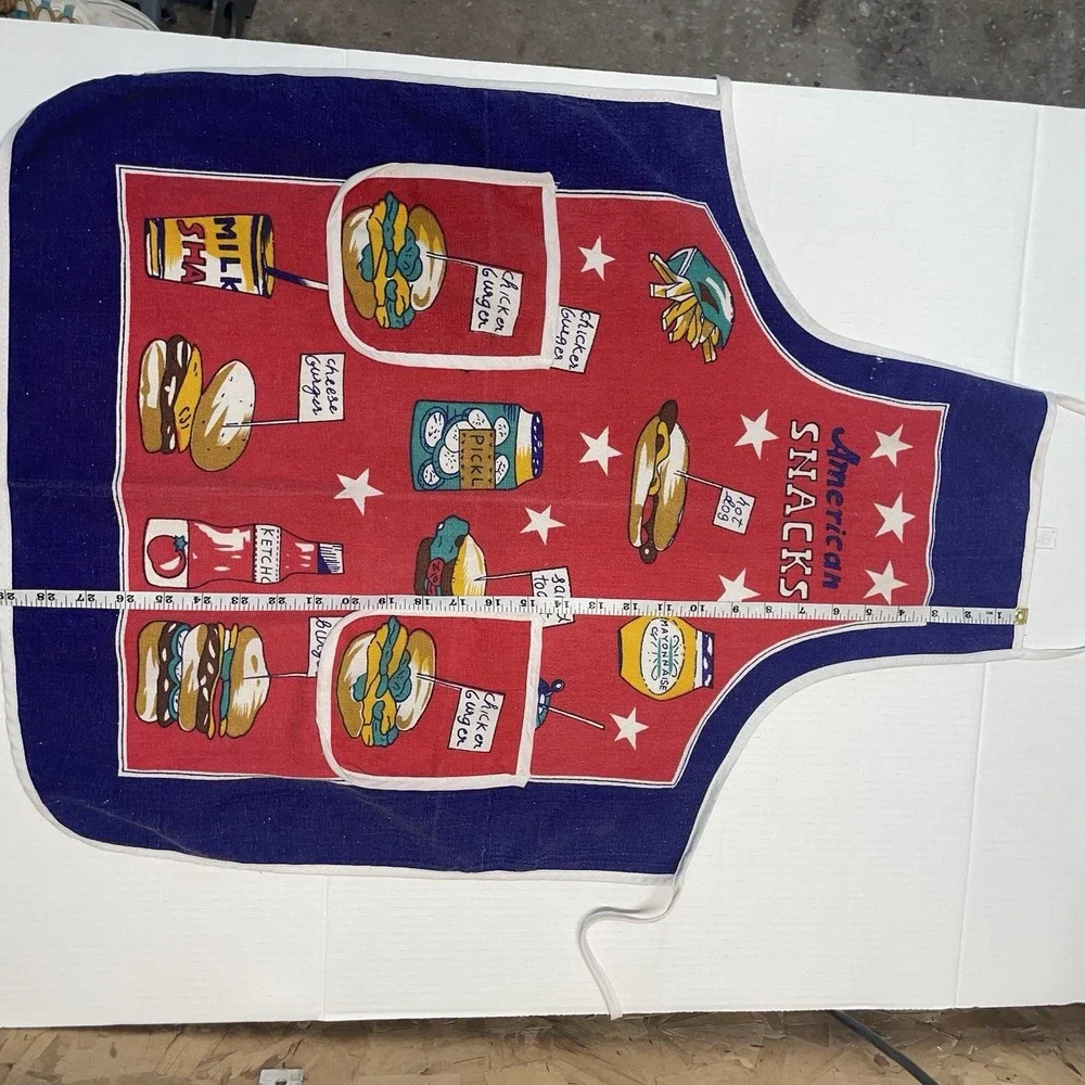 vntg‎ late 80's graphic American bbq apron 